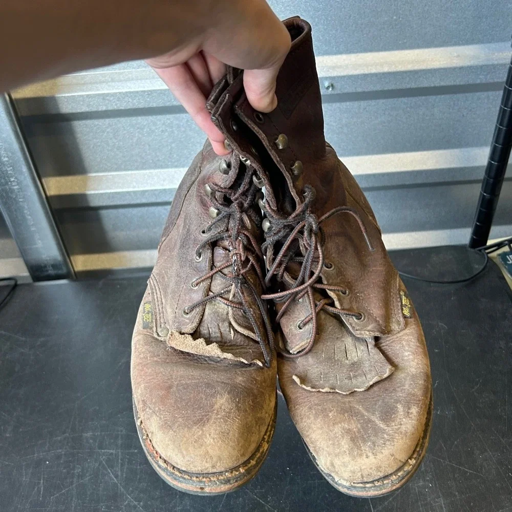 Ad-Tec Mens 1173 Brown Oil Tanned Leather Water Resistant Logger Boots Size 12 M